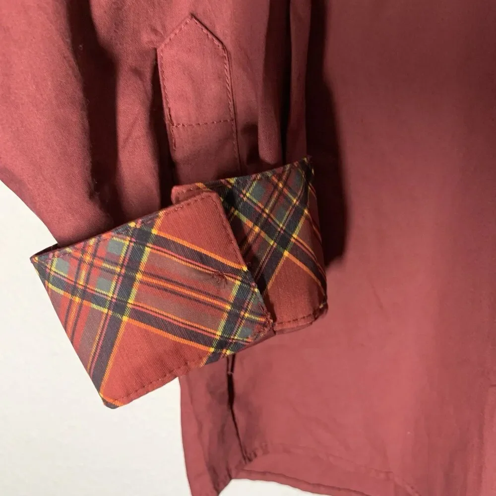 NWT Universal Harry Potter Gryffindor Red Oxford Button Shirt Flip Cuff XXL